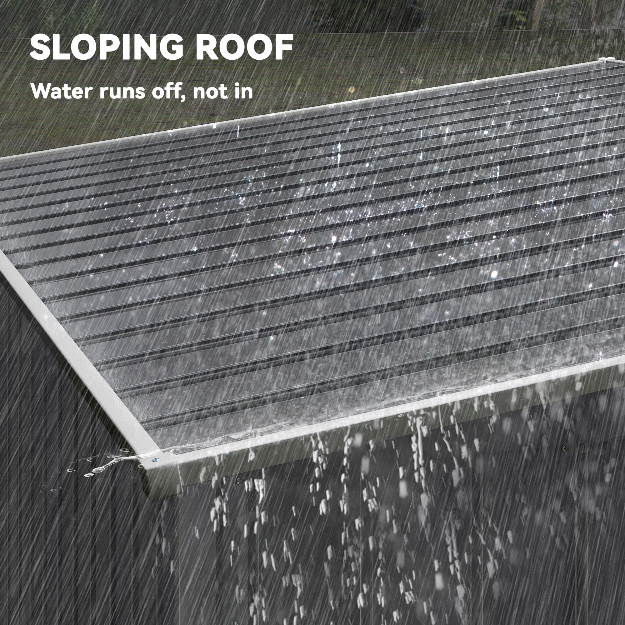 Outsunny 7 x 5ft Galvanised Metal Shed, with Sliding Door - Dark Grey