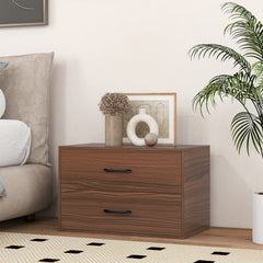 Stackable 2-Drawer Dresser with Anti-scratch Pads and Anti-tipping Devices-Walnut
