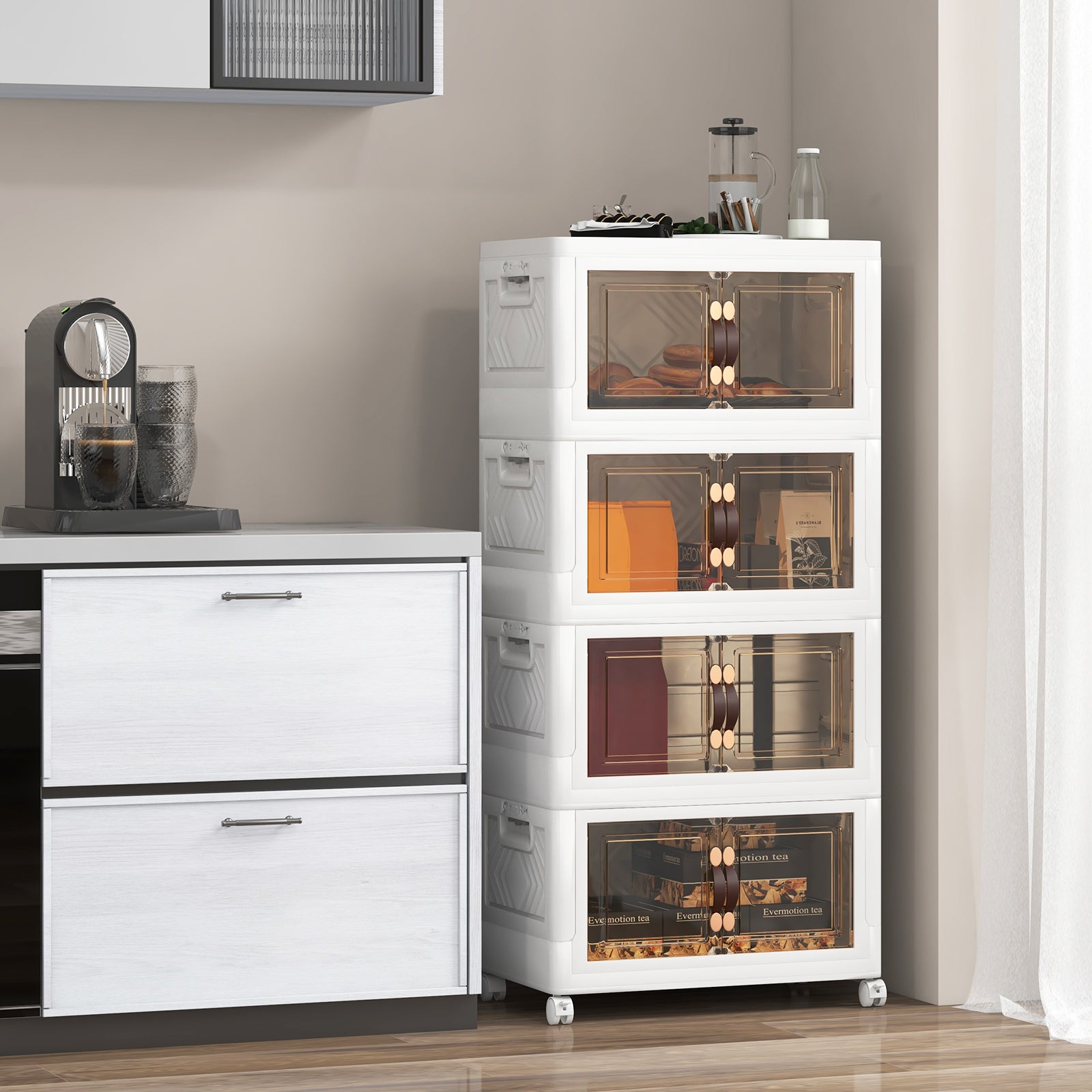 27/34/44/59/78/92.5 Gal Stackable Storage Bins with Lockable Wheels-78 Gal-4-Tier