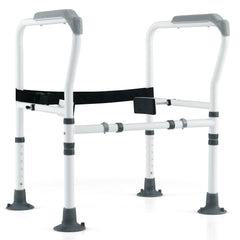Stand Alone Toilet Safety Frame with Adjustable Height and Width-Grey