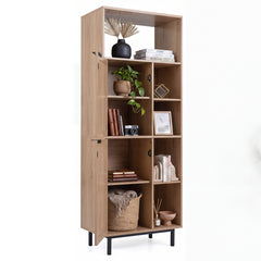 Storage Cabinet with 2 Rattan Doors and 5 Compartments-Natural
