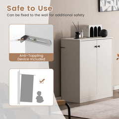Storage Cabinet with 3 Shelves-White