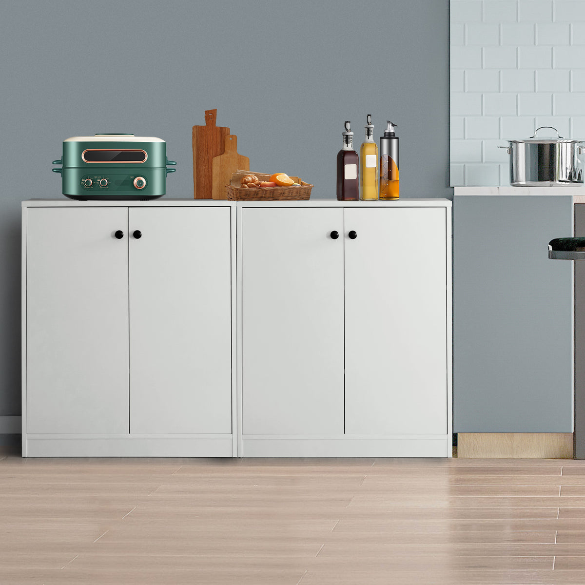 Storage Cabinet with 3 Shelves-White