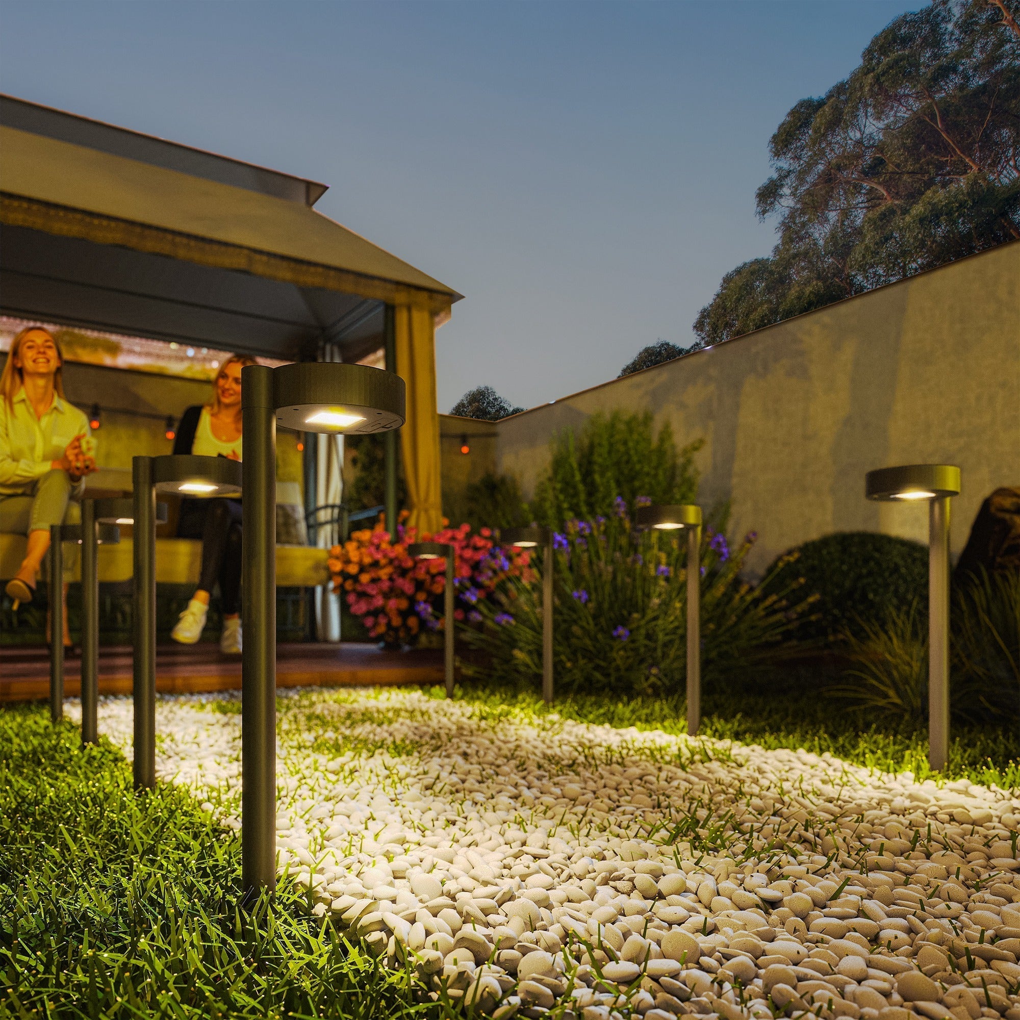 Outsunny Solar Lights Outdoor Garden Stake 8 Pack Pathway Lighting, Solar Stake Lights with Auto On/Off LED, IP44 Waterproof Plastic Outdoor Garden Lighting for Path, Patio and Landscape