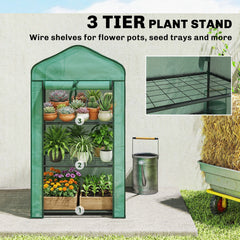 Outsunny Three-Tier Mini Greenhouse - Green