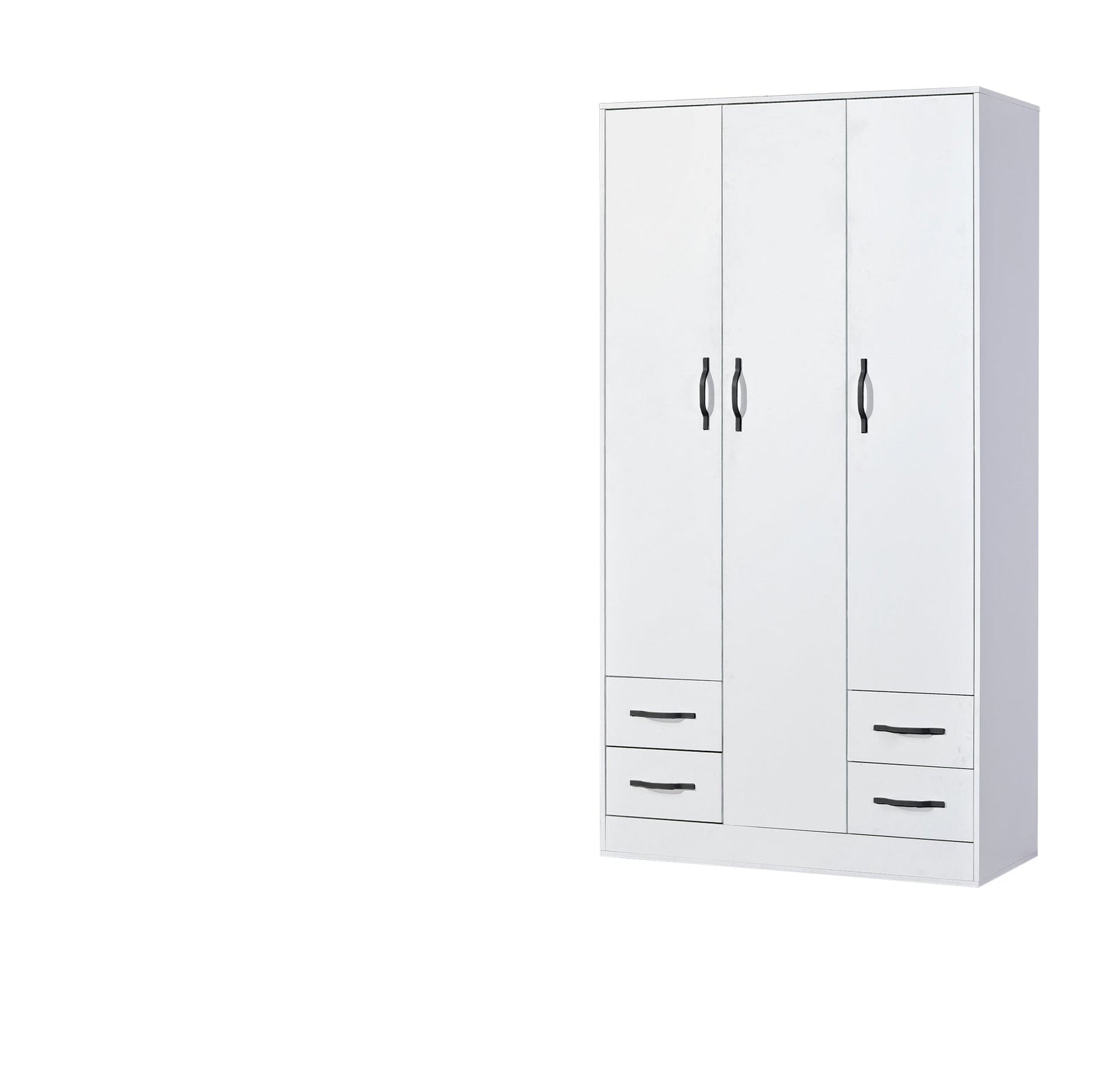 SPACEO Wardrobe 120 White / Black Handles