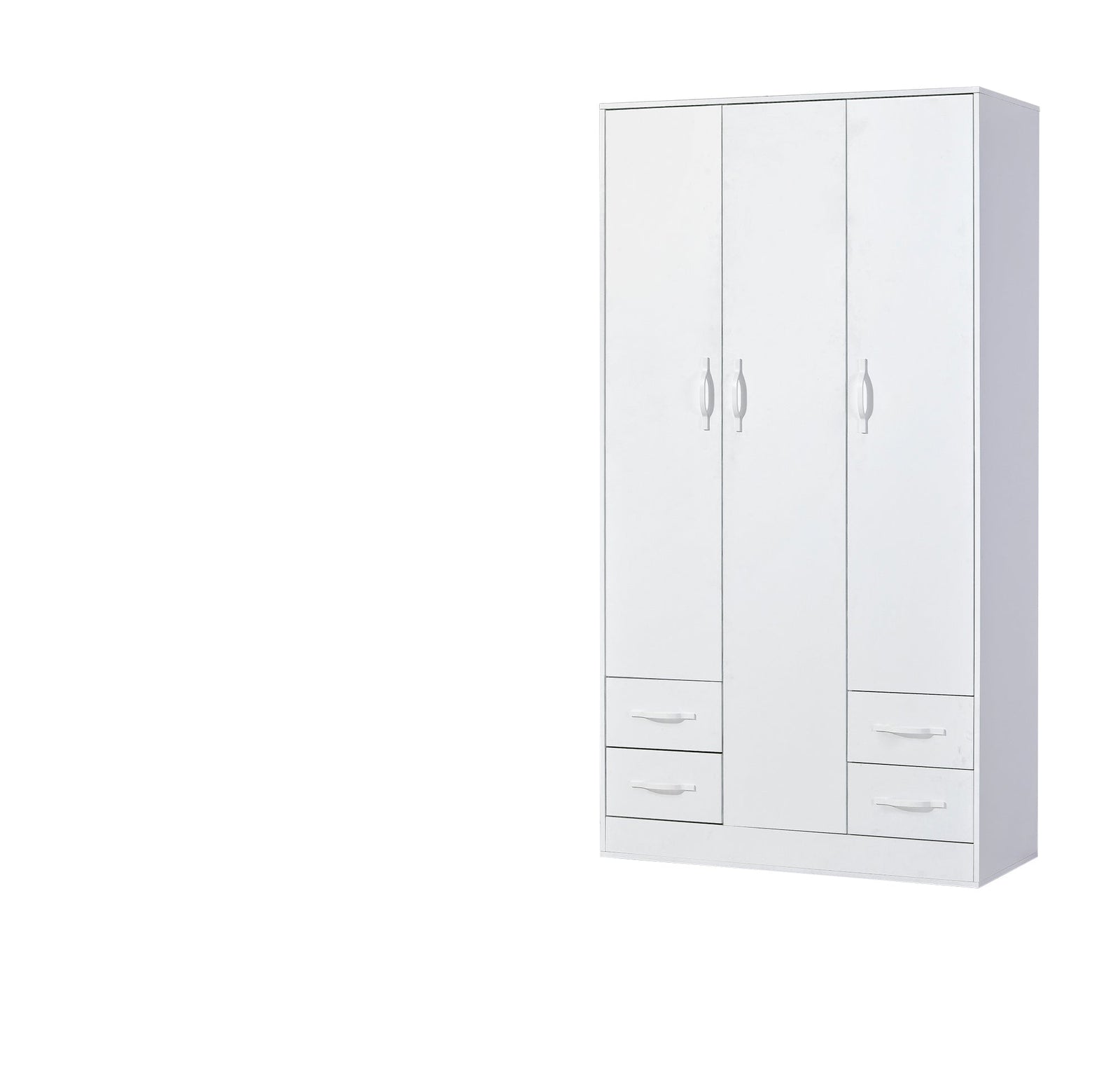 SPACEO Wardrobe 120 White / White Handles