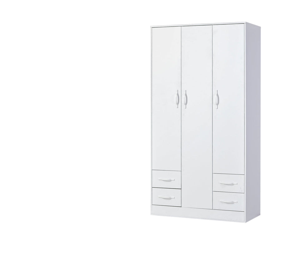 SPACEO Wardrobe 120 White / White Handles