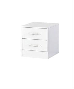 SPACEO Bedside Table White / White Handles