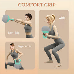 SPORTNOW 12KG Soft Kettlebell, Kettlebell with Non-Slip Handle for Home Gym, Weight Lifting, Strength Training, Green/Grey