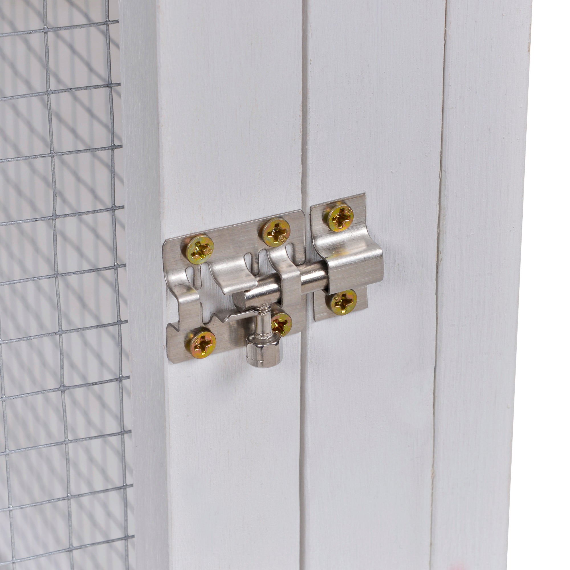 PawHut Wooden Rabbit Hutch and Run with Sliding Tray, Ramp, Water-resistant Roof, for 2-4 Rabbits, Grey