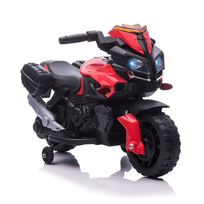 HOMCOM Kids 6V Electric Ride On Motorcycle Vehicle w/ Lights Horn Realistic Sounds Outdoor Play Toy for 1.5-4 Years Old Red