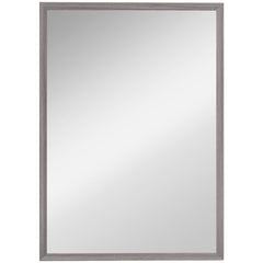 HOMCOM Wall Bathroom Mirror, 50 x 70 cm Wall-Mounted Mirror for Living Room, Bedroom, Hallway, Grey