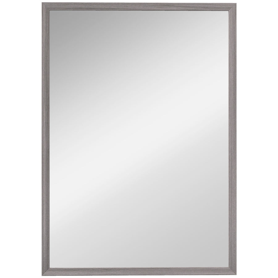 HOMCOM Wall Bathroom Mirror, 50 x 70 cm Wall-Mounted Mirror for Living Room, Bedroom, Hallway, Grey