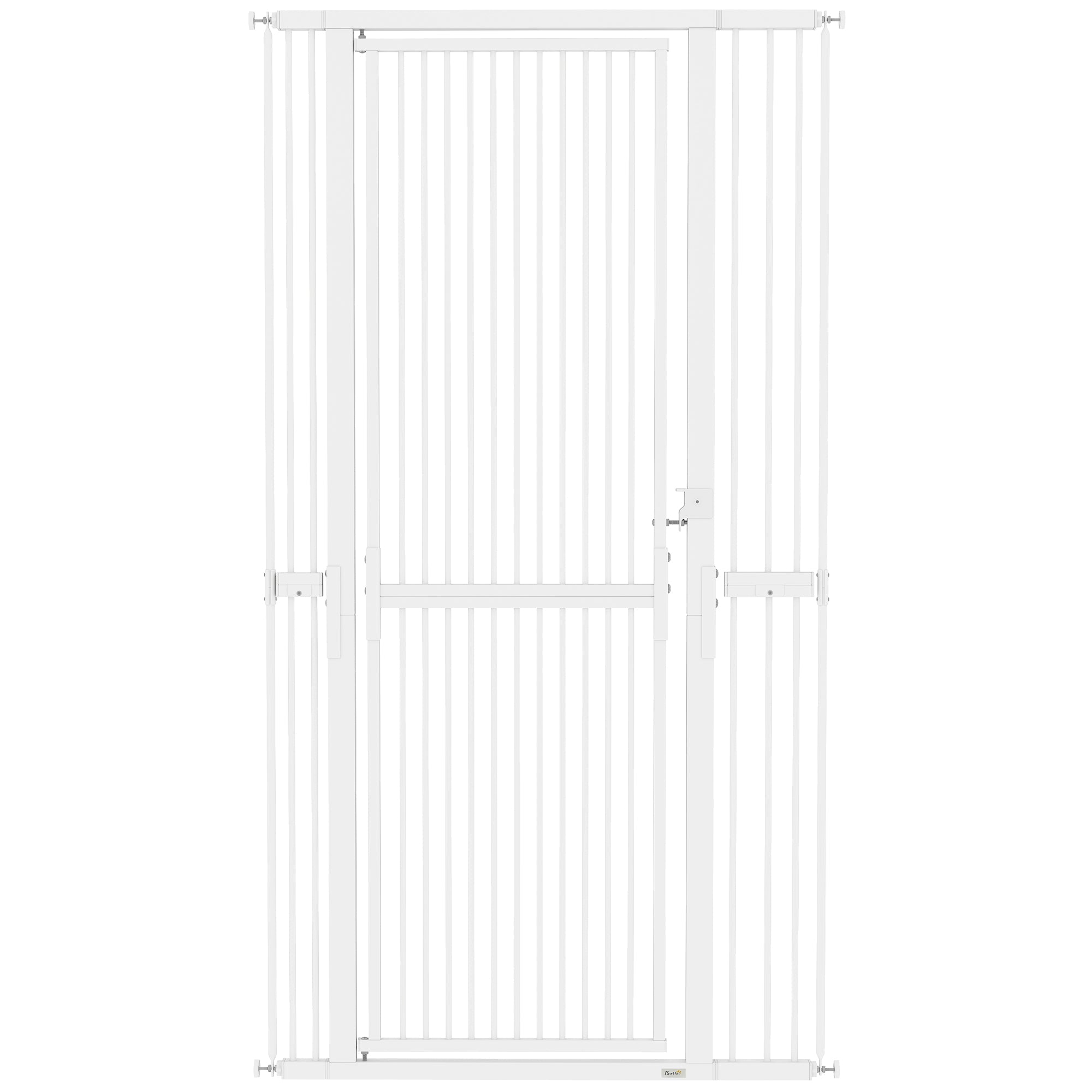 PawHut 180cm Extra Tall Pet Gate with 3.5 cm Narrow Gap, Pressure Mounted No Drilling Cat Gate for Doorways, 76-104cm Width