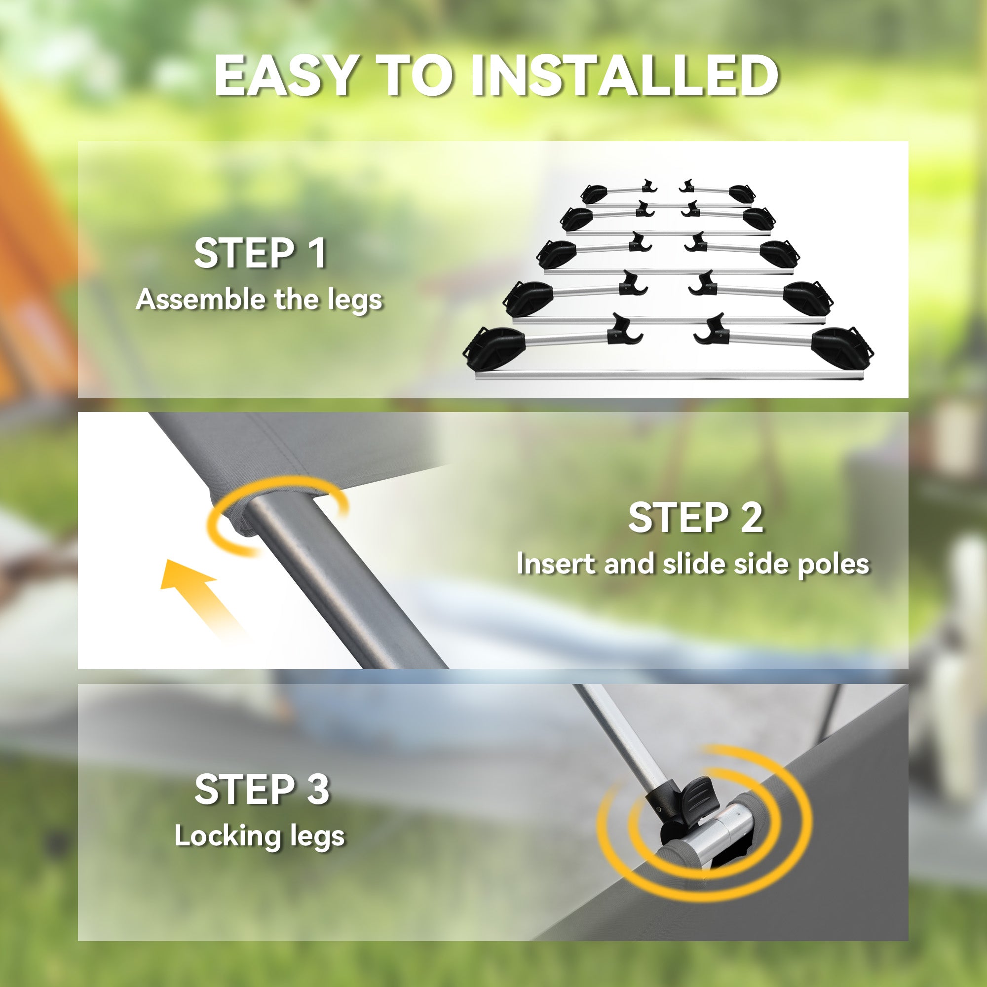 Outsunny Lightweight Camping Bed, Aluminium Portable Camp Cot w/ Strong Support 150kg and Carry Bag for Camping, Dark Grey