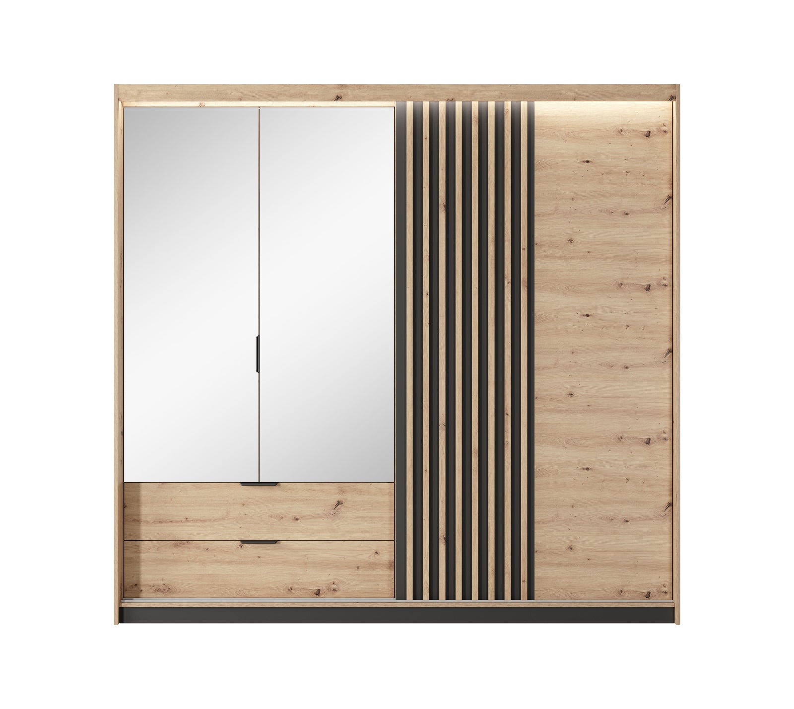 Wardrobe TALLY Oak Artisan / Grey