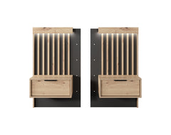 Set of Bedside Tables TALLY Oak Artisan / Grey