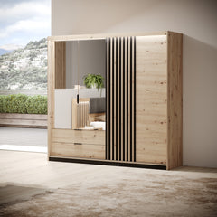 Wardrobe TALLY Oak Artisan / Grey