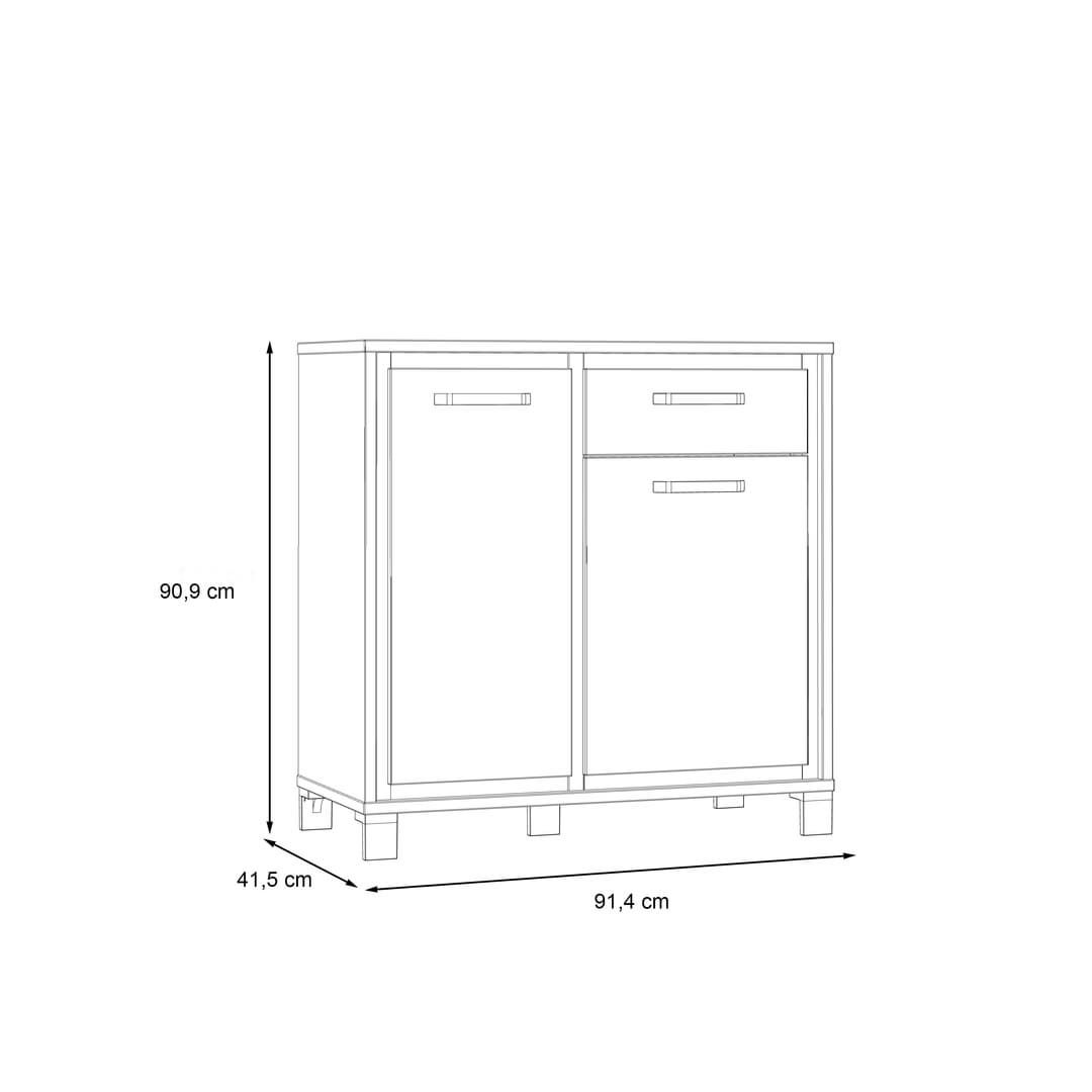 Trondheim Sideboard Cabinet 91cm in Oak Artisan, image 7