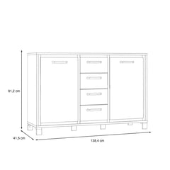 Trondheim Sideboard Cabinet 138cm in Oak Artisan, image 7