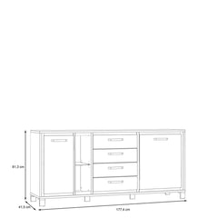 Trondheim Sideboard Cabinet 177cm in Oak Artisan, image 6