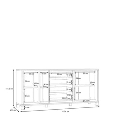 Trondheim Sideboard Cabinet 177cm in Oak Artisan, image 7