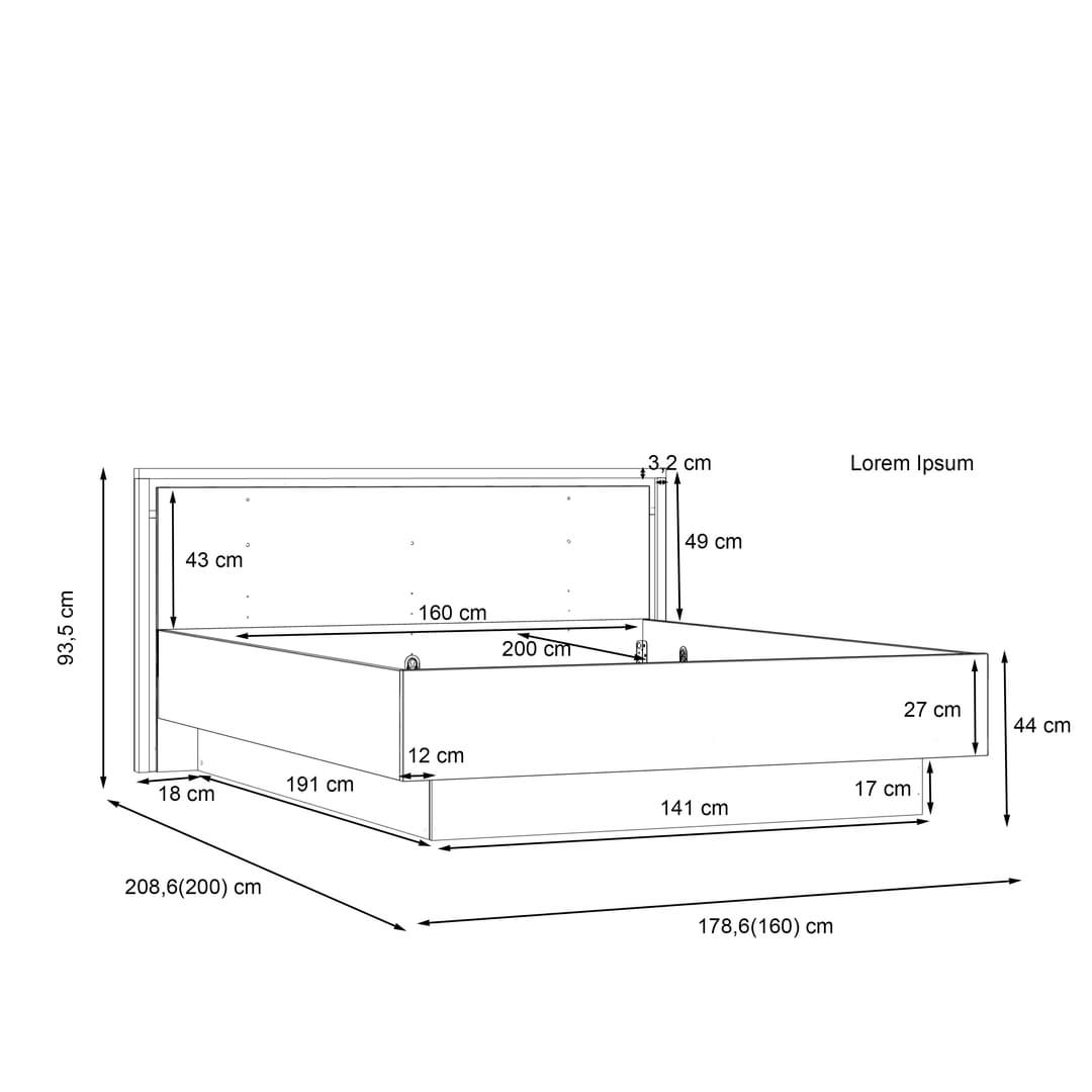 Trondheim Bed Frame [EU King] in Oak Artisan, image 7