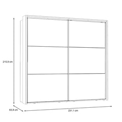 Trondheim Sliding Door Wardrobe 231cm in Oak Artisan, image 8