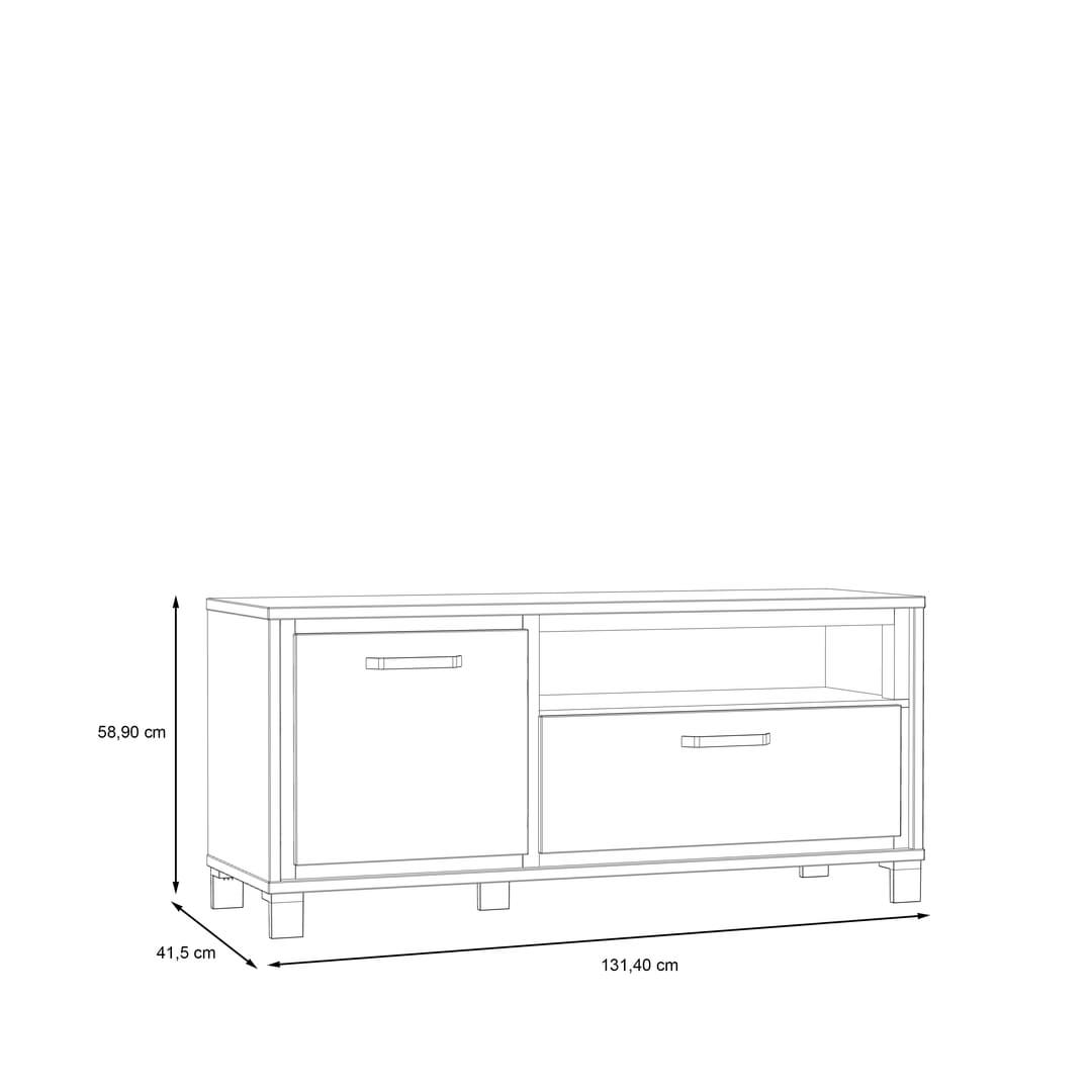 Trondheim TV Cabinet 131cm in Oak Artisan, image 6