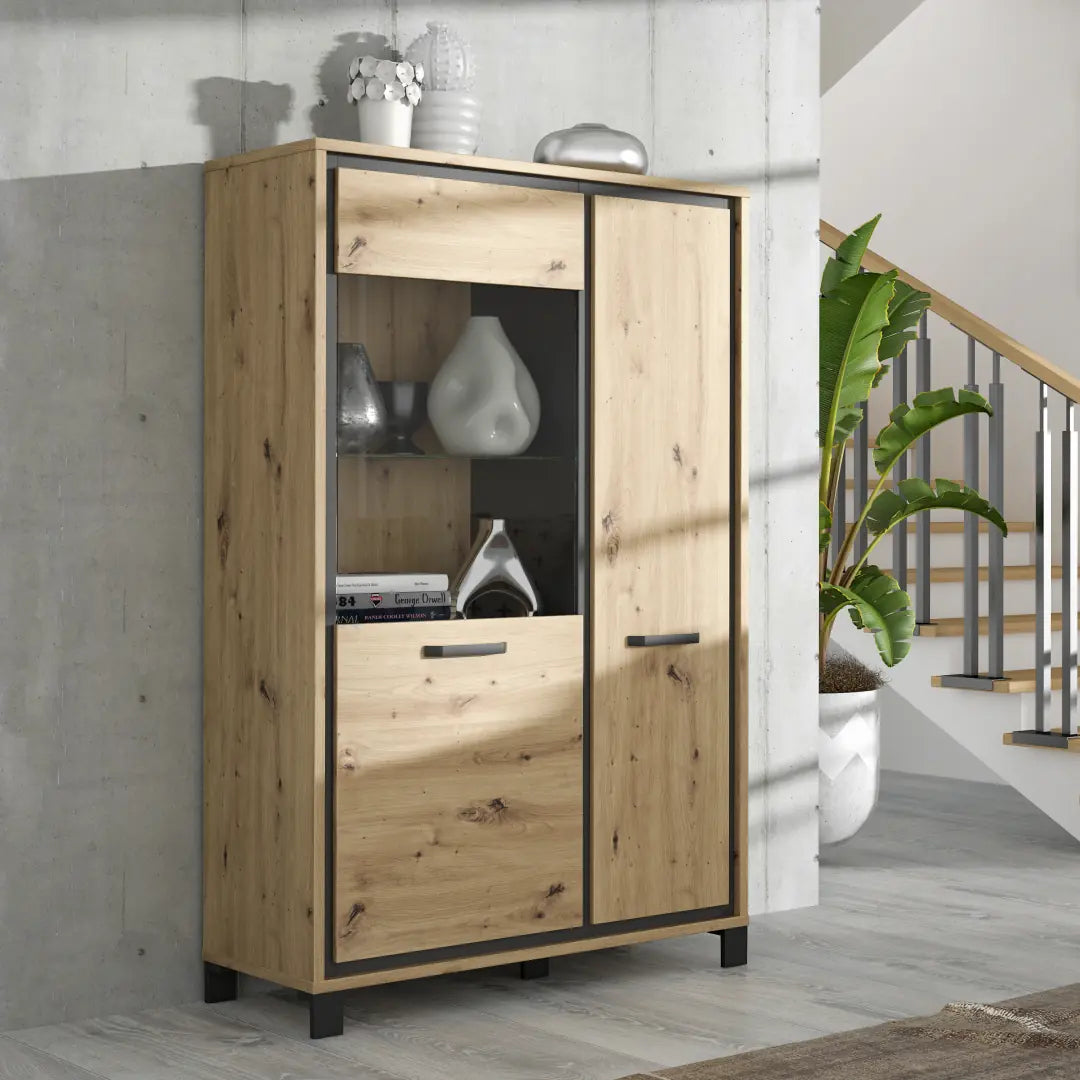 Trondheim Display Cabinet 101cm in Oak Artisan