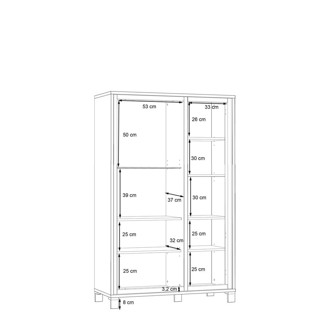 Trondheim Display Cabinet 101cm in Oak Artisan, image 9