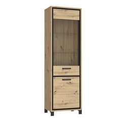 Trondheim Tall Display Cabinet 64cm in Oak Artisan, image 2