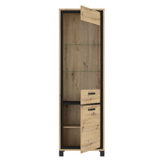 Trondheim Tall Display Cabinet 64cm in Oak Artisan, image 6
