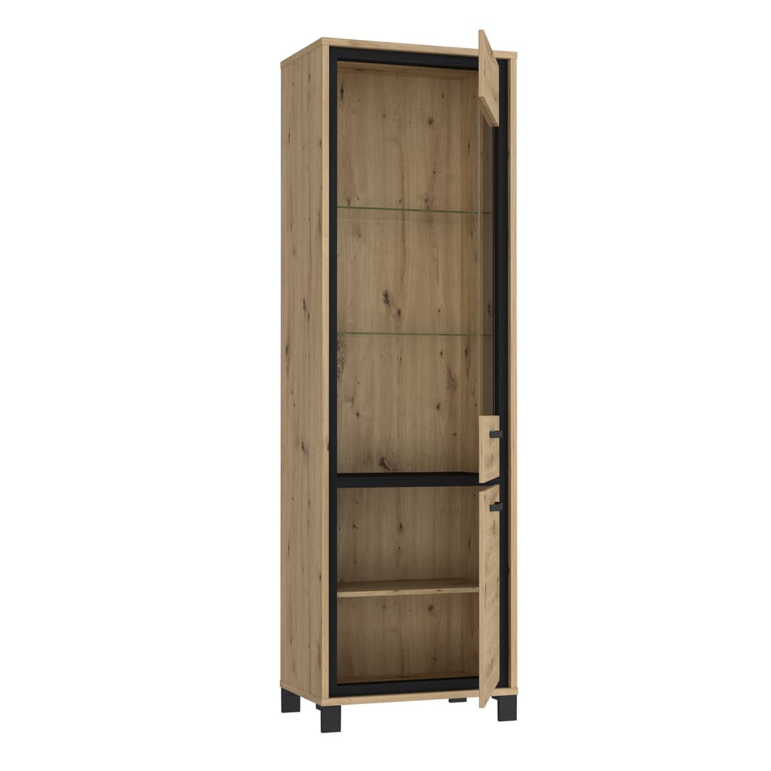 Trondheim Tall Display Cabinet 64cm in Oak Artisan, image 3