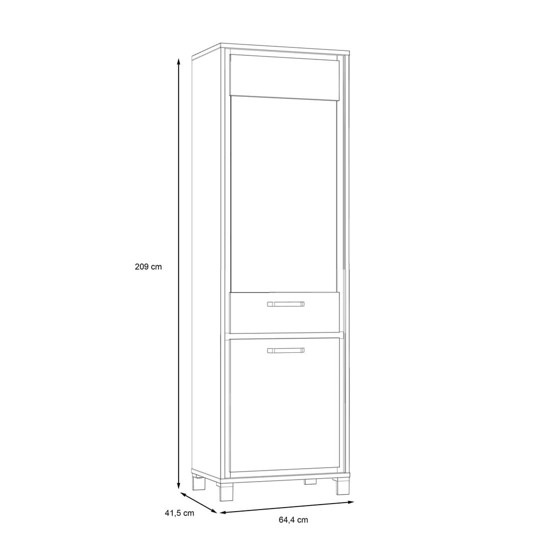 Trondheim Tall Display Cabinet 64cm in Oak Artisan, image 8