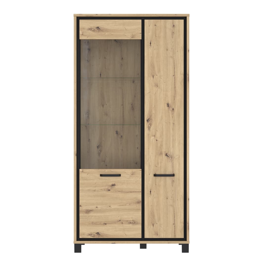 Trondheim Tall Display Cabinet 101cm in Oak Artisan, image 5