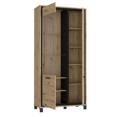 Trondheim Tall Display Cabinet 101cm in Oak Artisan, image 3
