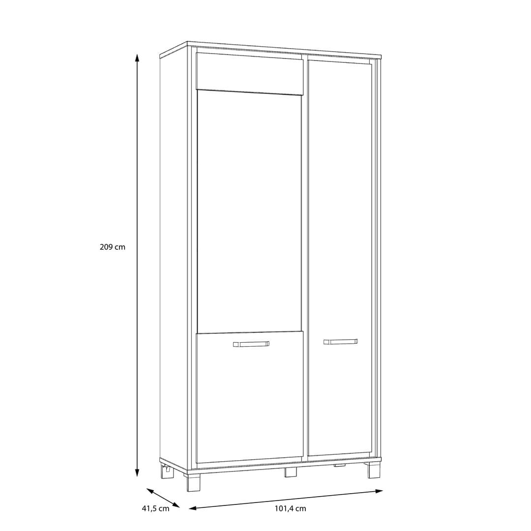 Trondheim Tall Display Cabinet 101cm in Oak Artisan, image 8