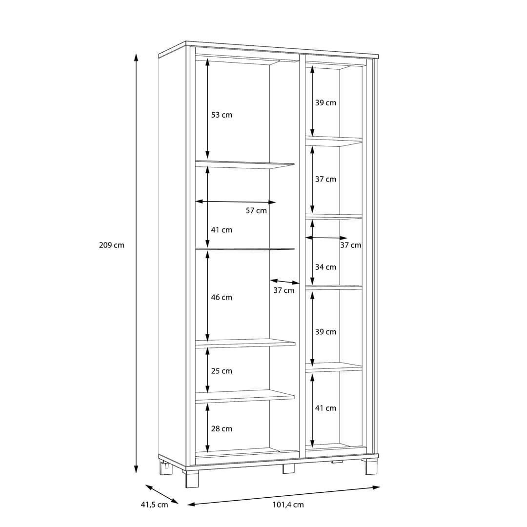 Trondheim Tall Display Cabinet 101cm in Oak Artisan, image 9