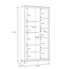 Trondheim Tall Display Cabinet 101cm in Oak Artisan, image 9