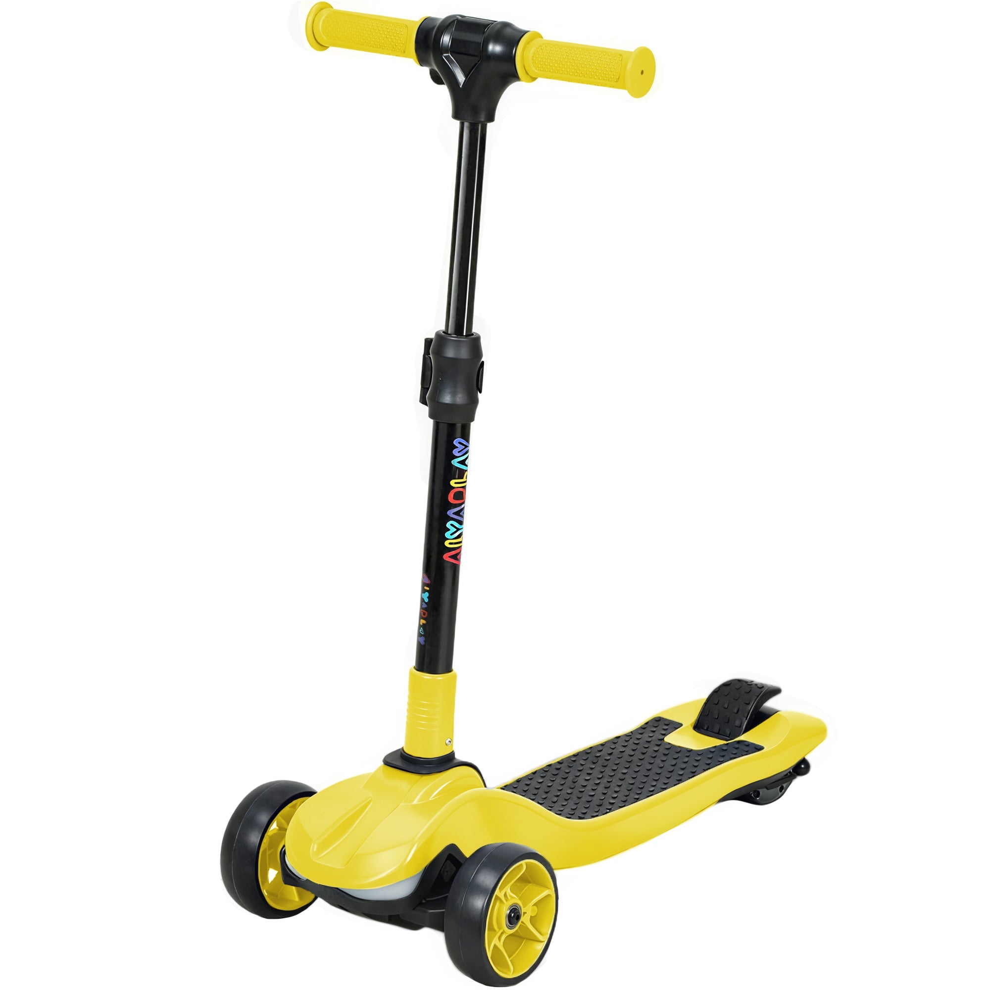 AIYAPLAY Three-Wheel Foldable Electric Scooter for Kids Aged 6-10 Years, Yellow