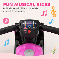 AIYAPLAY Balance Bike with Music Extra-Wide Wheels Toddler Bike for Boys Girls Pink