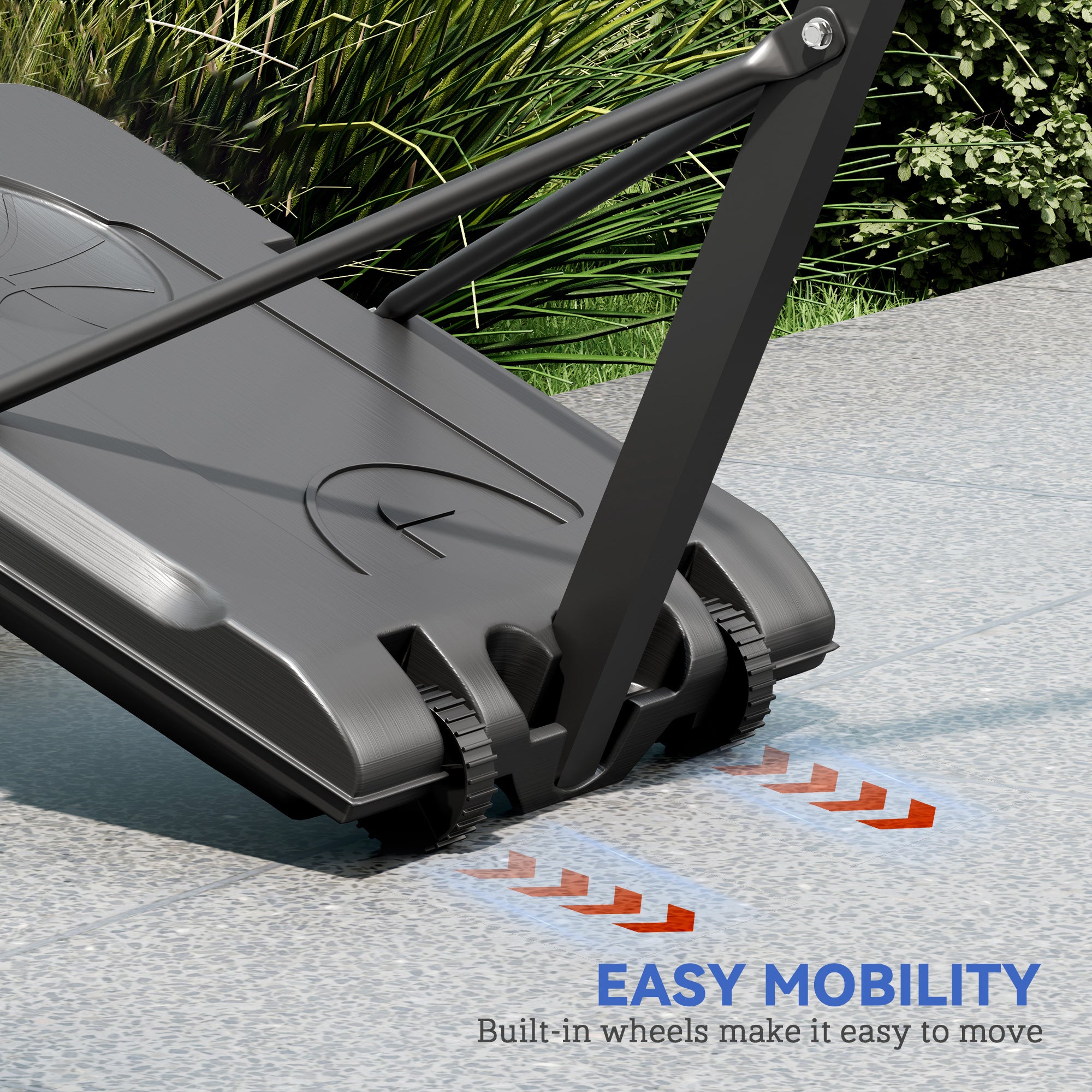 SPORTNOW Fully Adjustable Basketball Hoop Outdoor, 146-236cm Basketball Hoop and Stand with Weighted Base and Shatterproof Backboard, Portable on Wheels for Junior, Adults