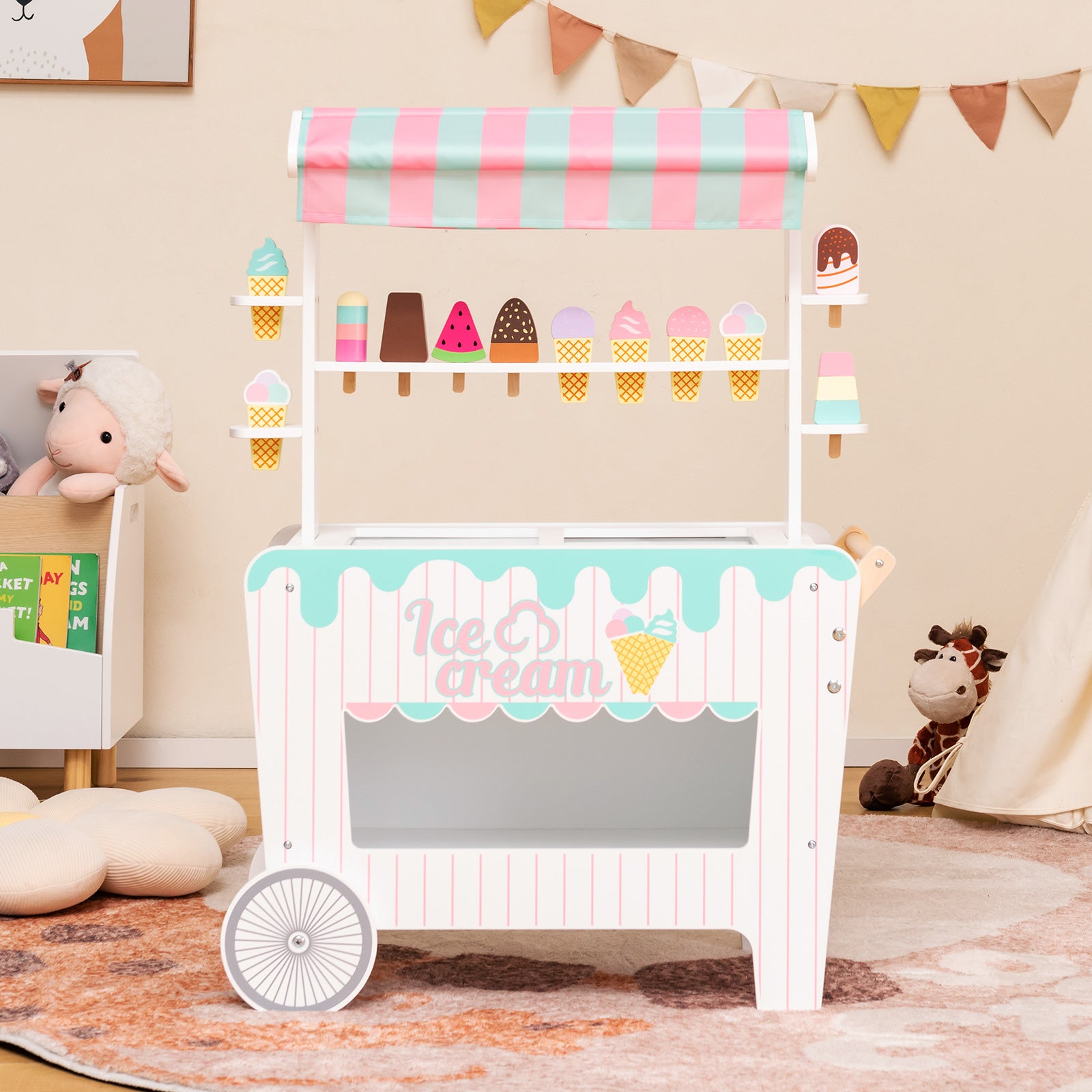 Kid's Ice Cream Cart with Unique Canopy