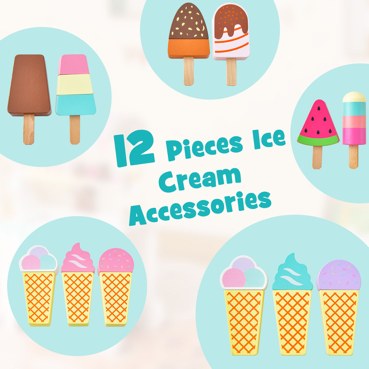 Kid's Ice Cream Cart with Unique Canopy