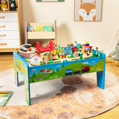 80-Piece Wooden Activity Playset with Reversible Tabletop [Best Seller in the US]