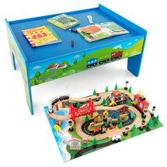 80-Piece Wooden Activity Playset with Reversible Tabletop [Best Seller in the US]