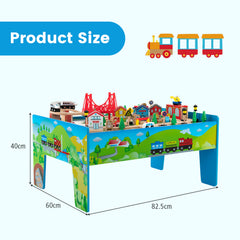 80-Piece Wooden Activity Playset with Reversible Tabletop [Best Seller in the US]