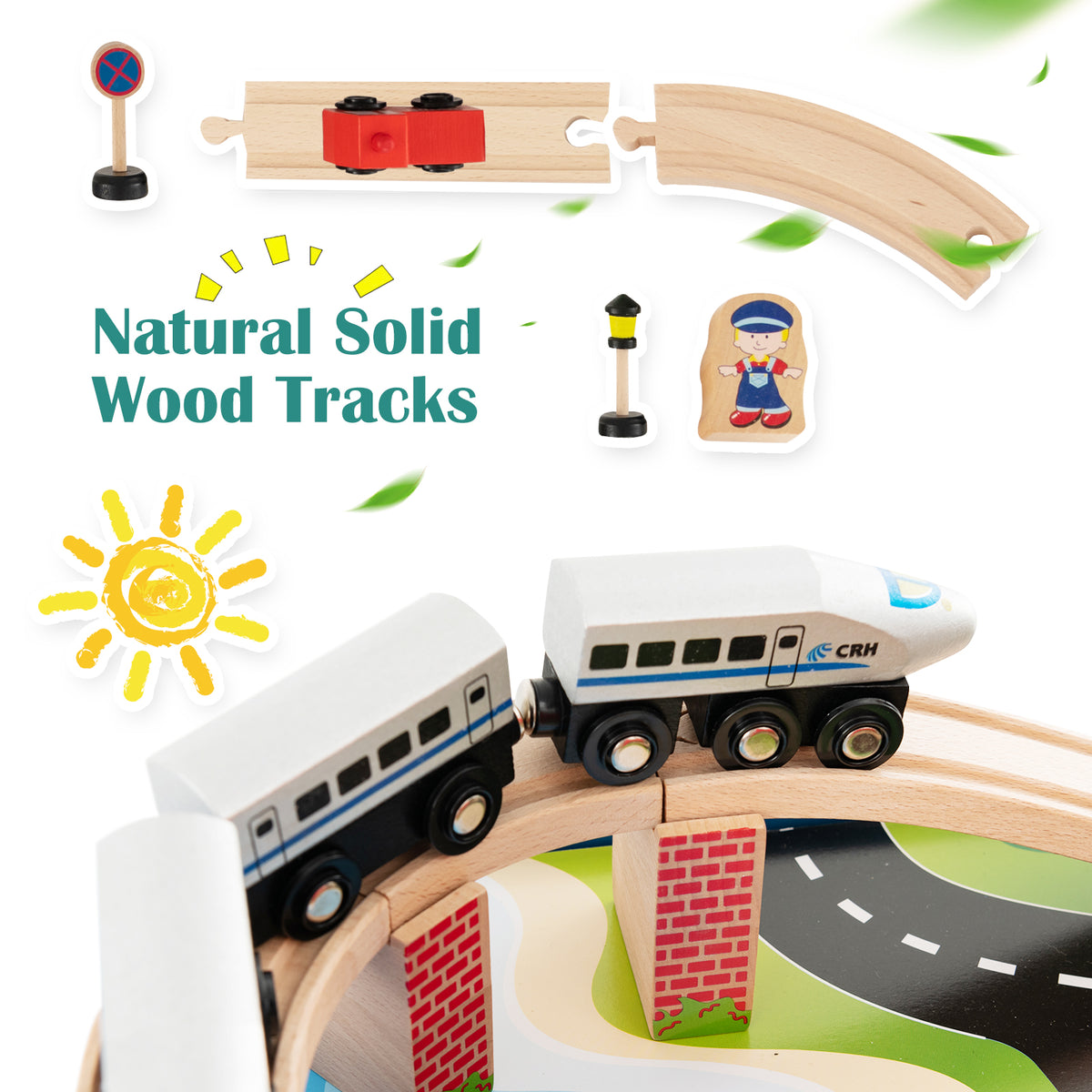 80-Piece Wooden Activity Playset with Reversible Tabletop [Best Seller in the US]